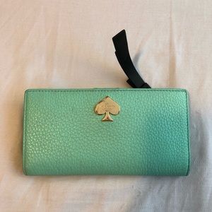 Green blue Kate Spade Soft Leather Wallet